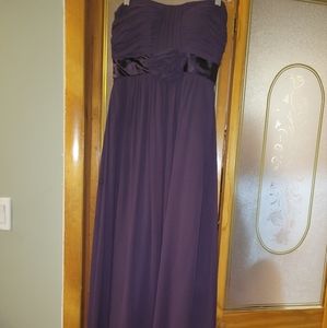 Strapless purple gown
